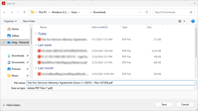 Adobe Acrobat - Fill and Sign - Save Document 2