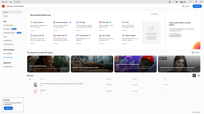 Adobe Acrobat - main Screen