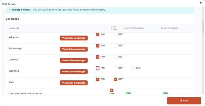 Attorney Portal - Coverage Details - Edit 2