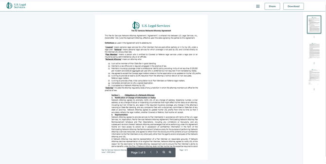 Attorney Portal - Helpful Information - View Attorney Agreement