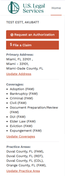 Attorney Portal - Left-side Nav Panel