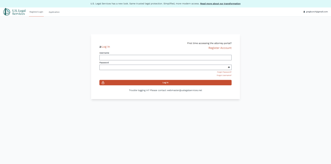 Attorney Portal - Log in