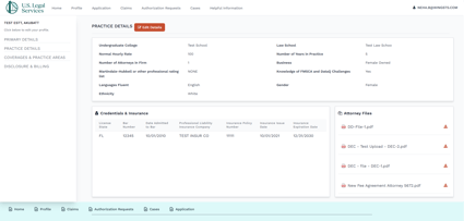 Attorney Portal - Practice Details