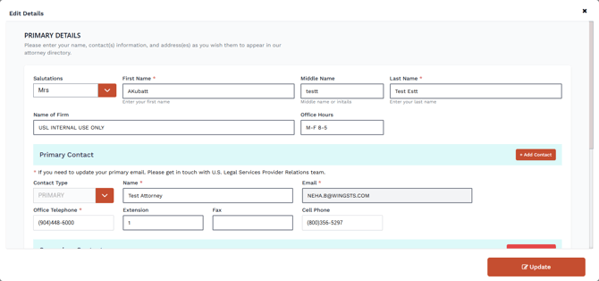 Attorney Portal - Update Address