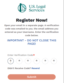 Member Portal - Register Now - Confirmation code