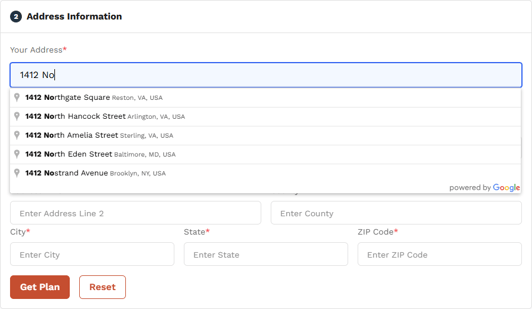 Enrollment - Step 2 Address - verification