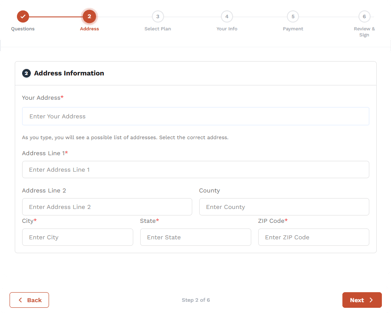 Enrollment - Step 2 Address B