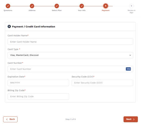 Enrollment - Step 5 Payment B